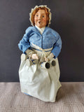 (E) Byers' Choice Carolers Colonial Williamsburg Signed "Tavern Woman" Figurine