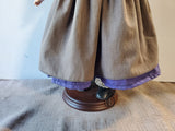 Porcelain Doll with Grey and Blue Dress