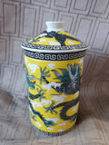 White and Yellow Ceramic Dragon Steeping Tea Mug