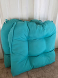 Pair of Teal Seat Cushions w/Ties