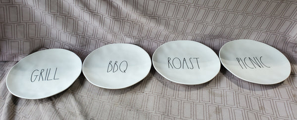 (C) Set of 4 Rae Dunn Melamine by Magenta Salad Plates