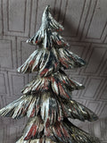 Silver Toned Resin Christmas Tree Figurine