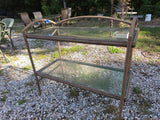Brown Aluminum Outdoor Sideboard w/Glass Shelves