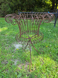 Rustic Metal Planter Basket on Legs