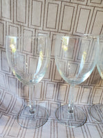 Set of 4 Clear Glass Wine Glasses