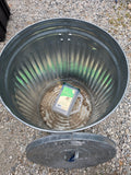 31 Gal Galvanized Trash Can w/Lid and Bird Seed Dispensing Container