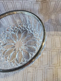 (A) Vintage Crystal and Silverplate Rim Salad Bowl