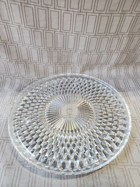 Heavy Clear Glass Cake Plate