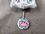 Small Hand Painted Ceramic Pendulum Wall Clock WORKS