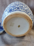 Blue and White Ceramic Pineapple Ginger Jar