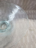 Clear Bubble Glass Footed Fruit Bowl