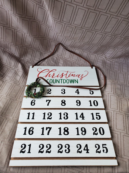 Wooden Christmas Countdown Board