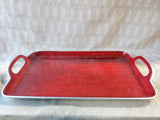 Simply Designz Ruby Red Enamel and Aluminum Serving Tray