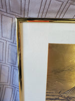 Framed Gold Foil Ship Art