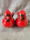 Pair of Red Cardinal Salt and Pepper Shakers