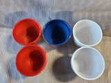 Lot of 5 Red, White, and Blue Small Planters