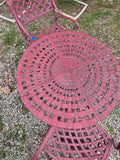 Red Heavyweight Aluminum 3-Piece Patio Dining Set