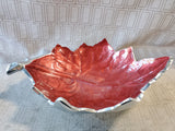 Julia Knight Grape Leaf Pomegranate Enamel and Aluminum Candy Bowl