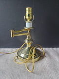 Vintage Brass Swing Arm Table Lamp WORKS