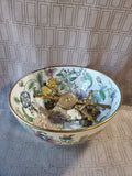 Floral Decorative Bowl with Display Stand