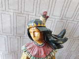 Native American Woman Resin Statue