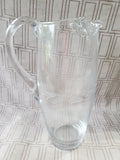 Etched Clear Glass Pitcher