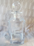 Tiffany & Co. Etched Crystal Square Decanter—Initial "E"