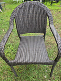 Two Brown All Weather Wicker Chairs