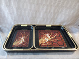 Set of 3 Himark Asian Inspired Lacquerware Nesting Trays