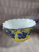 (B) Andrea by Sadek Yellow and Blue Floral Planter