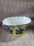 (B) Andrea by Sadek Yellow and Blue Floral Planter