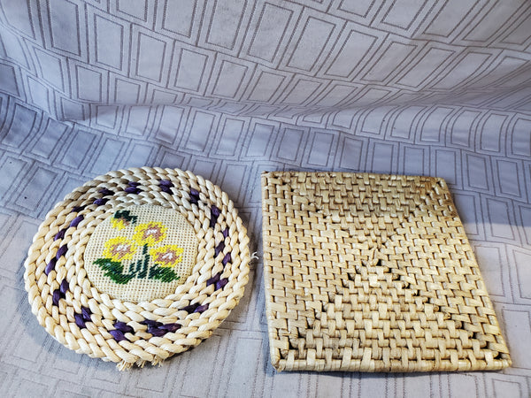(A) Pair of Woven Trivets