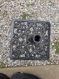 24" Square Cast Iron Decorative Umbrella Stand, Heavyweight ***HEAVY ITEM***READ DETAILS ON PICK UP POLICY***