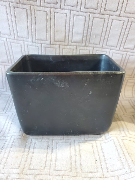 Small Black Glazed Pottery Planter
