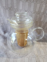 Clear Glass Teapot with Swiss Gold Steeper