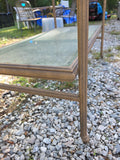 Brown Aluminum Outdoor Sideboard w/Glass Shelves