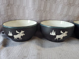 Set of 4 Bass Pro Shop Moose Silhouette Soup Bowls