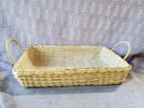 Hand Woven Grass Double Handle Basket