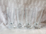 Set of 4 Heavy Italian Clear Glass Bullet Brunch Glasses (2 SETS AVAILABLE PRICED INDIVIDUALLY AT $28 EACH)