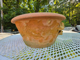 Large Shallow Terracotta Planter w/Flower Embellishment
