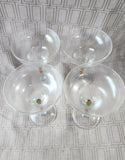 Set of 4 Clear Glass and Multi-Colored Painted Margarita Glasses