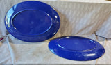 Pair of La Cadeaux Blue Melamine Oblong Serving Platters