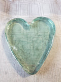 Heavy Clear Glass Heart Wall Hanging
