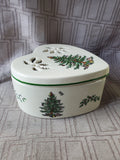 Spode "Christmas Tree" Pierced Heart Shaped Box