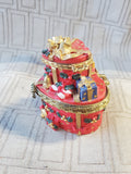 2 Tiered Heart Shaped Holiday Trinket Box