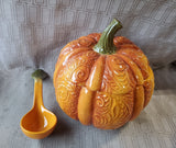 Pier 1 Ceramic Pumpkin Soup Tureen with Ladle