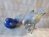 Pair of Small Ceramic Blue Bird Figurines