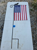 Black Metal "Bird" Flag Hanger w/American Flag