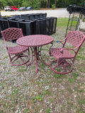 Red Heavyweight Aluminum 3-Piece Patio Dining Set