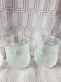 Set of 3 Clear Glass Leaf Tumblers